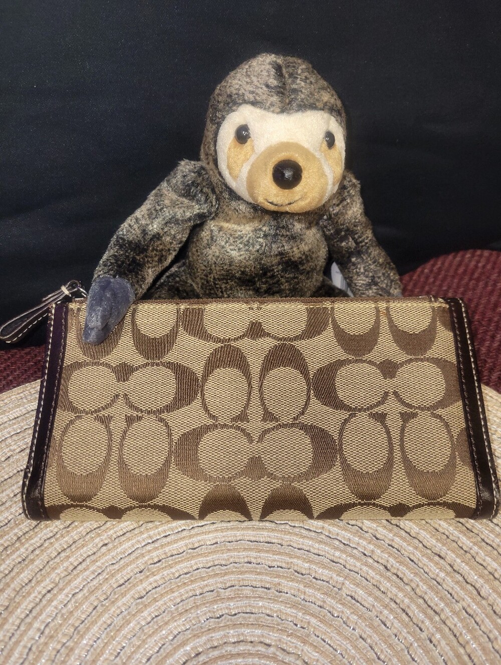 Coach Y2K Legacy Signature Stripe Trifold Wallet with Checkbook - Picture 2 of 6